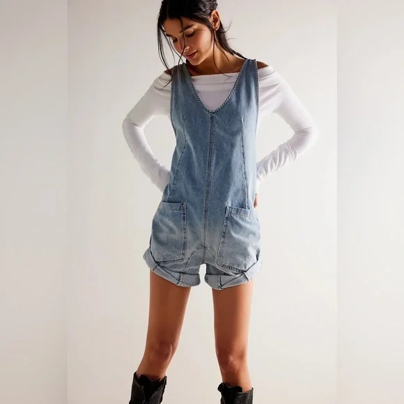 FREE PEOPLE HIGH ROLLER SHORTALL - BRIGHT EYES 9905 B1729